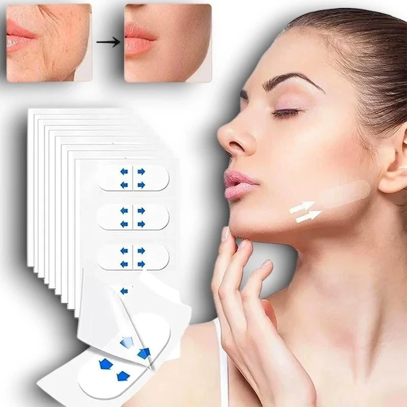 Adesivo Lifting Facial Invisível com 40 Unidades – Efeito Instantâneo Antirrugas e Firmeza no Rosto