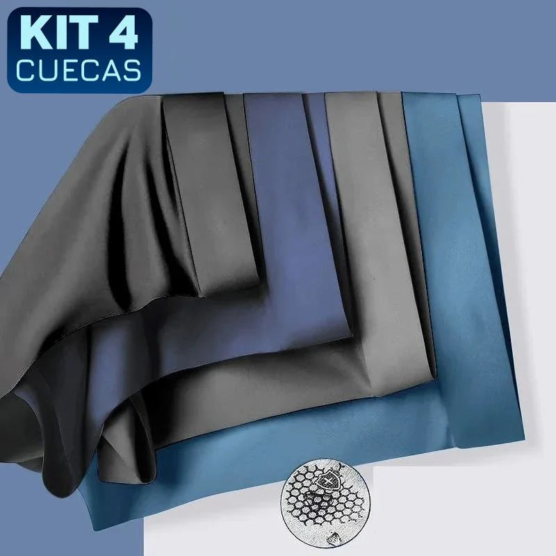 Kit 4 Cuecas IceSilk em Seda Gelo