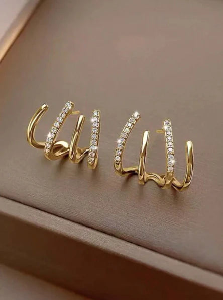 Brincos Quatro Pontas - Folheado a Ouro 18k