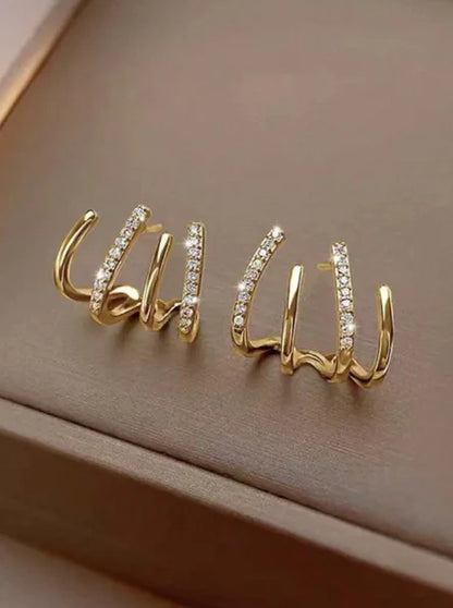 Brincos Quatro Pontas - Folheado a Ouro 18k