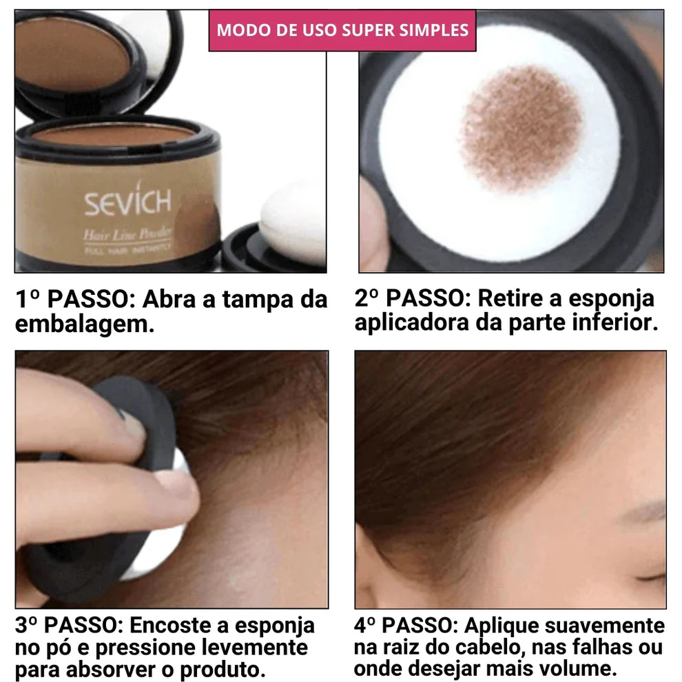 Pó Maquiagem p/ Cabelo a prova D'água