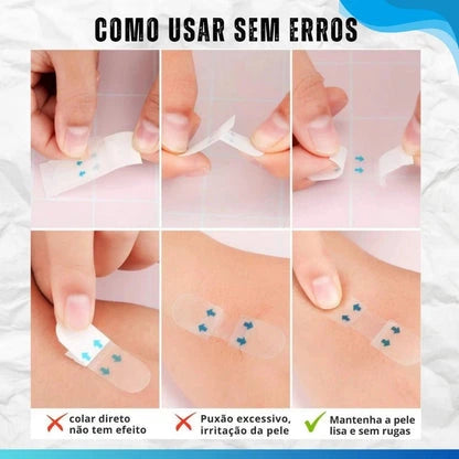 Adesivo Lifting Facial Invisível com 40 Unidades – Efeito Instantâneo Antirrugas e Firmeza no Rosto