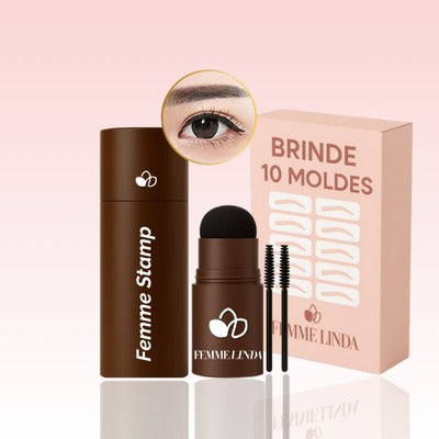 Femme Stamp: Kit Para Sobrancelhas Perfeitas - BRINDE 10 Moldes