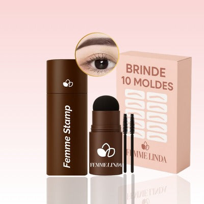 Femme Stamp: Kit Para Sobrancelhas Perfeitas - BRINDE 10 Moldes